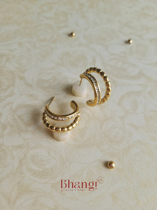 Luxe Beaded Crystal Hoop Earrings