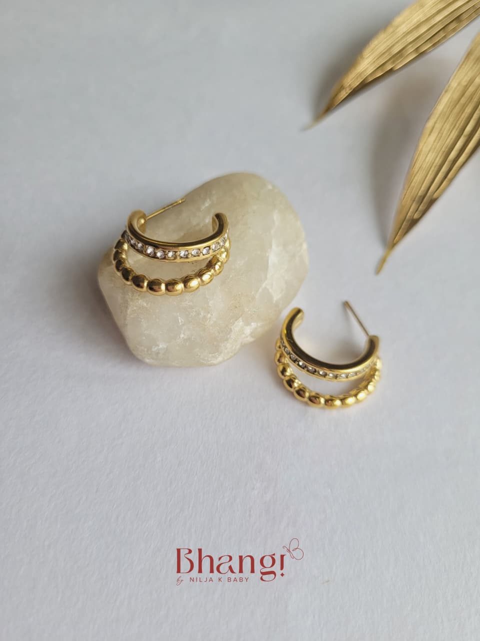 Luxe Beaded Crystal Hoop Earrings
