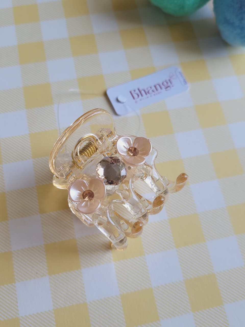 Floral Crystal Hair Claw Clip