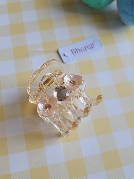 Floral Crystal Hair Claw Clip