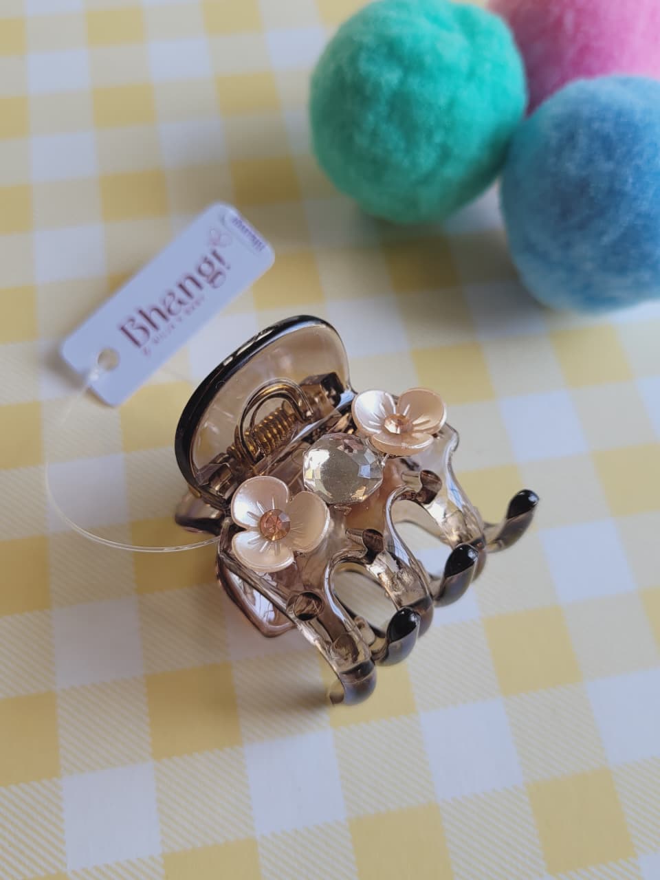 Floral Crystal Hair Claw Clip