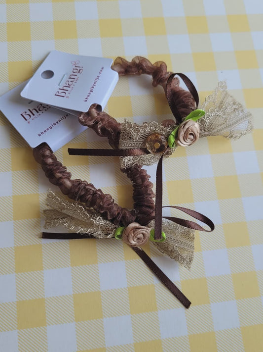 Floral Lace Scrunchie Hair Tie - Set of 2