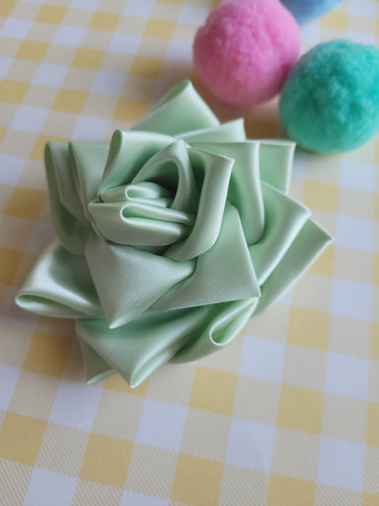 Satin Rose Hair Claw Clip