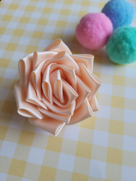 Satin Rose Hair Claw Clip