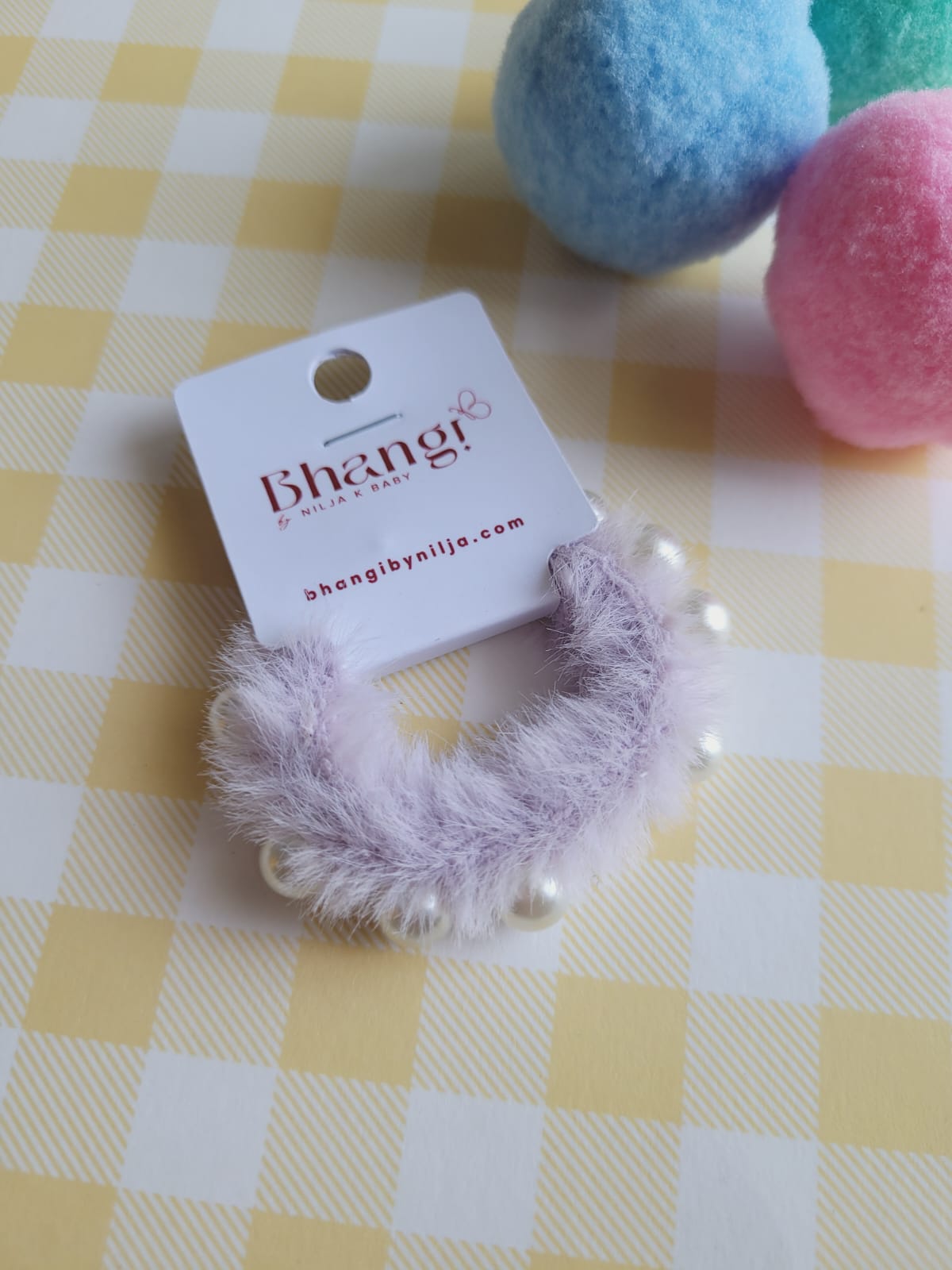 Pearl Fuzzy Hair Tie