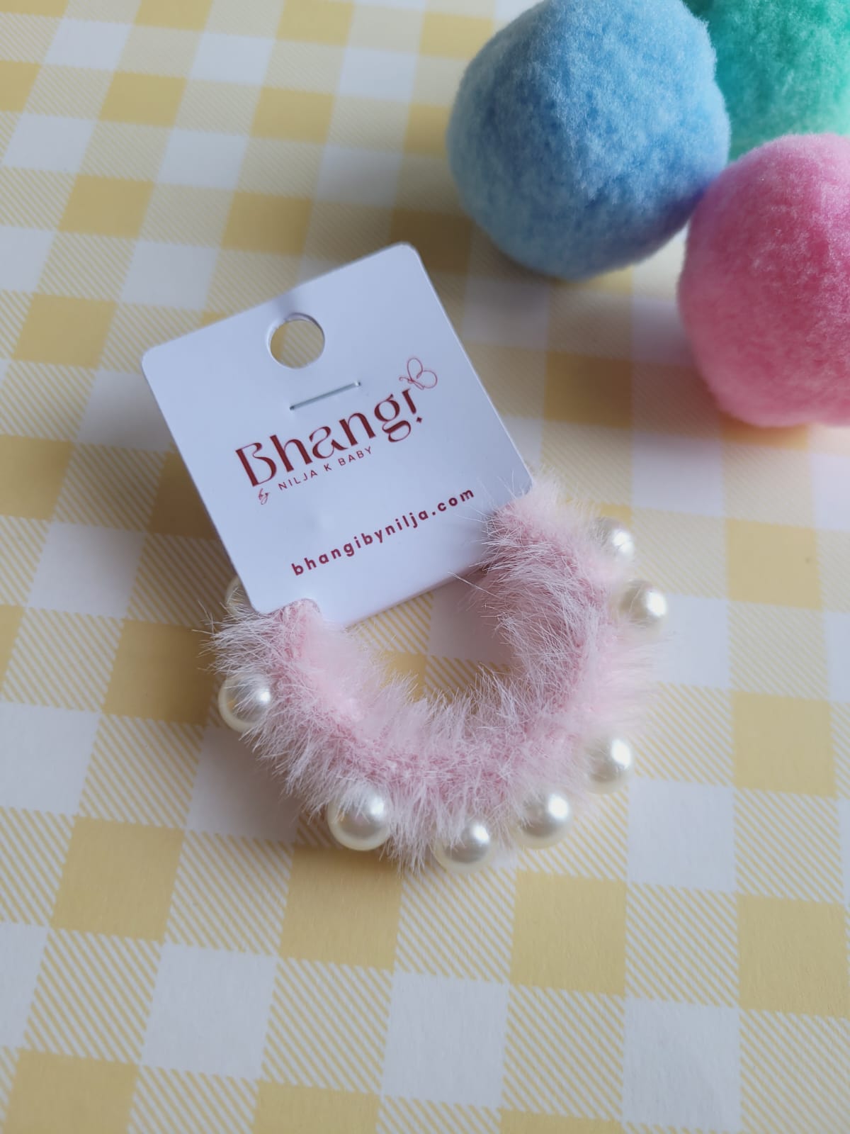 Pearl Fuzzy Hair Tie