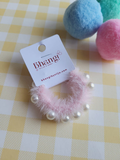 Pearl Fuzzy Hair Tie