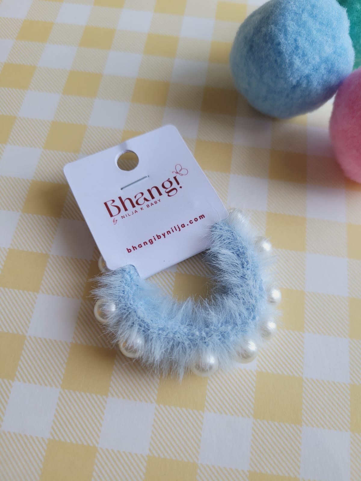 Pearl Fuzzy Hair Tie