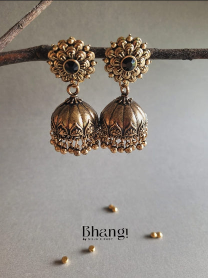 Floral Jhumki with Stone