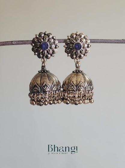 Floral Jhumki with Stone