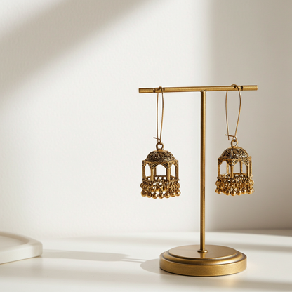 Hexagonal Jhumka Earrings