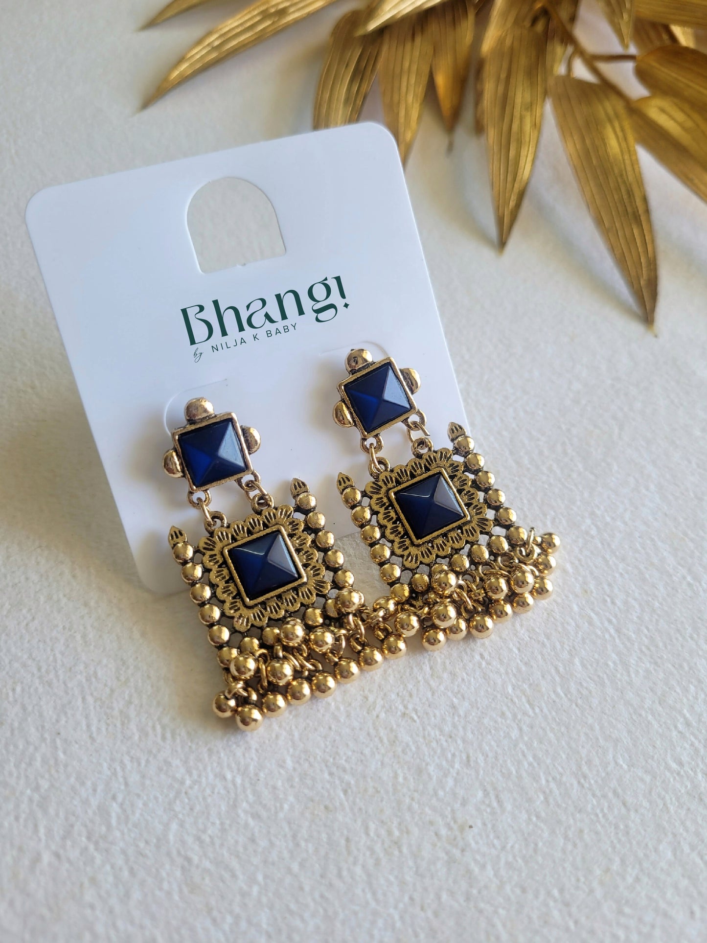Bhangi Signature Heritage Earrings - Blue