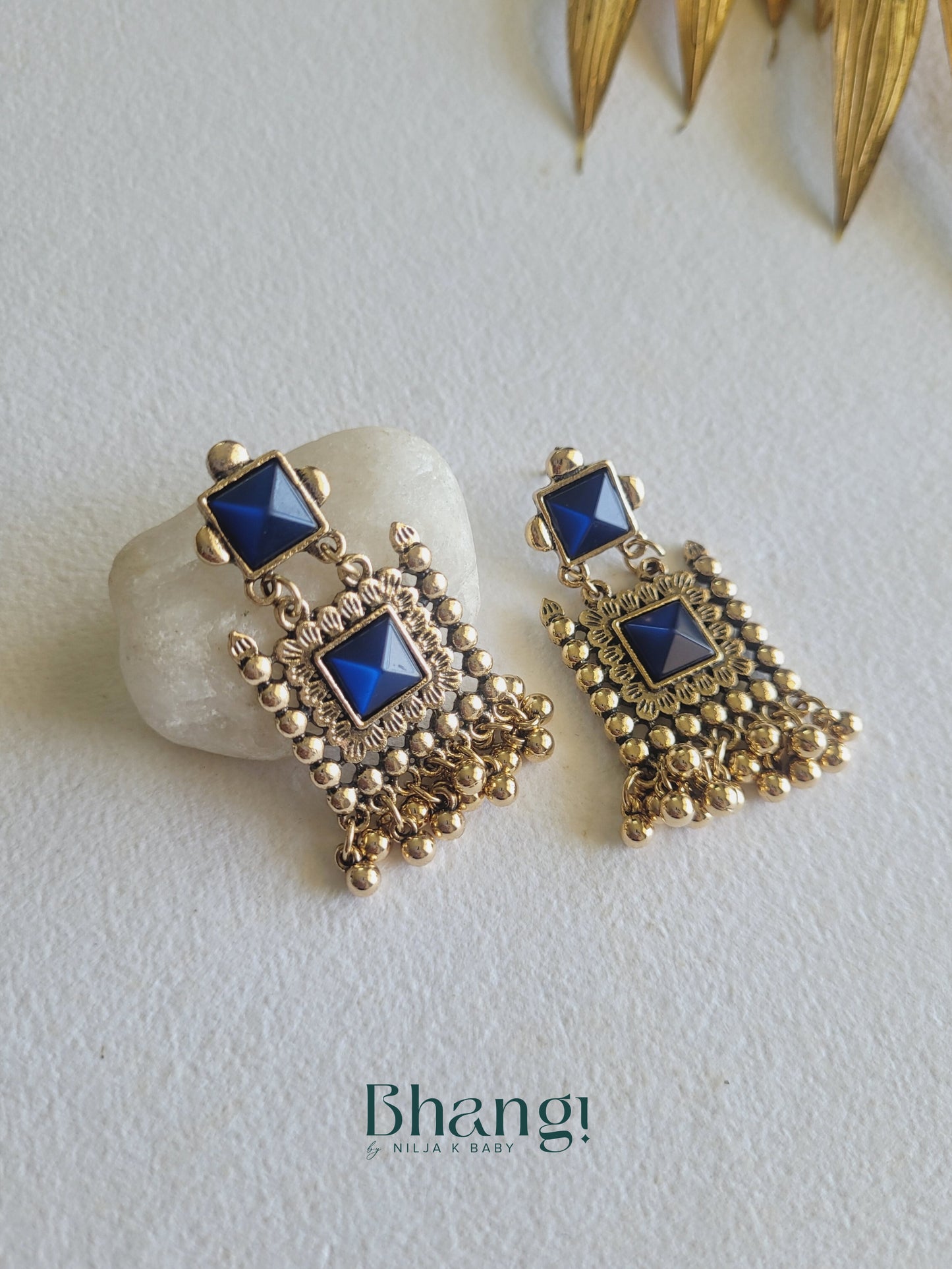 Bhangi Signature Heritage Earrings - Blue