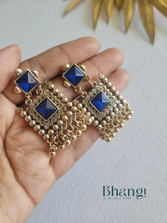 Bhangi Signature Heritage Earrings - Blue